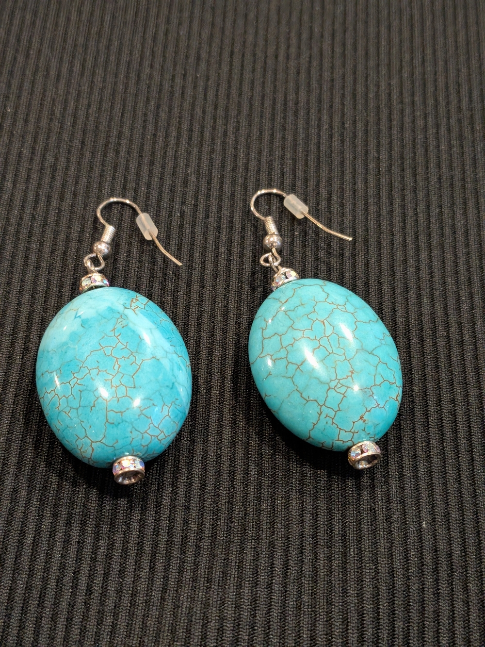 #1: Turquoise Gemstone Earrings Silver - Natural Stone Dangle Earrings